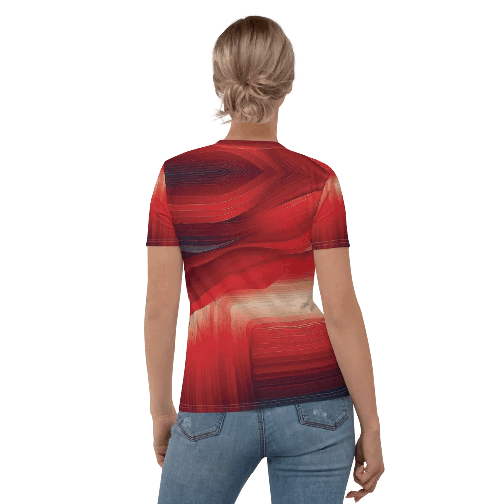 Women's Full-Print-9 Red Glitch Tee product image (5)