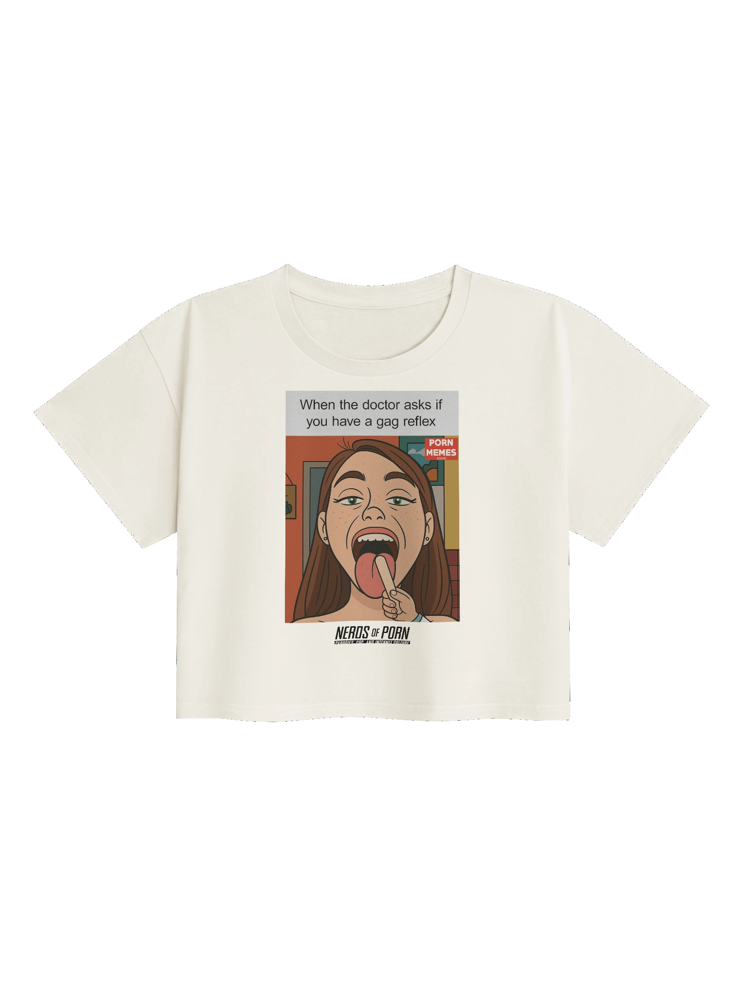 Porn Meme Crop Top (white) product image (1)