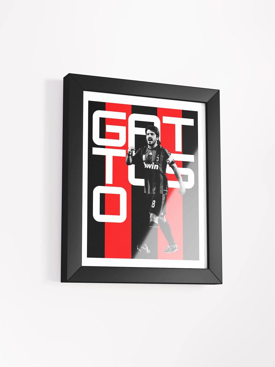 Gennaro Gattuso BW AC Milan Name Art Framed Print product image (4)