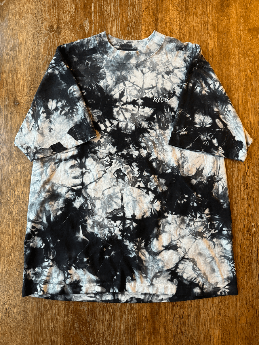 Nice. Embroidered Tie Dye Tee (Black/White) product image (3)