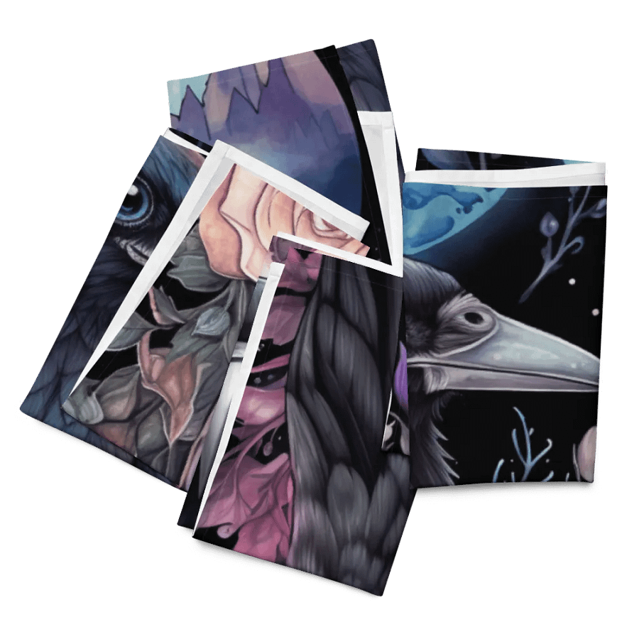 Premium Cloth Napkin Set: Mysterious birds observe product image (11)