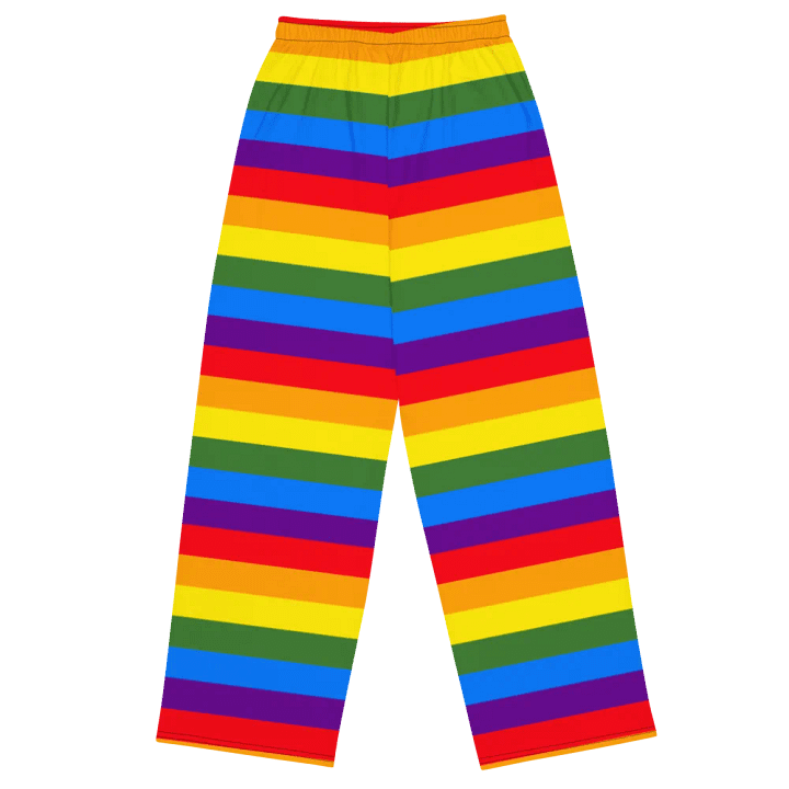 Vibrant Rainbow Stripes Wide-Leg Pants product image (2)