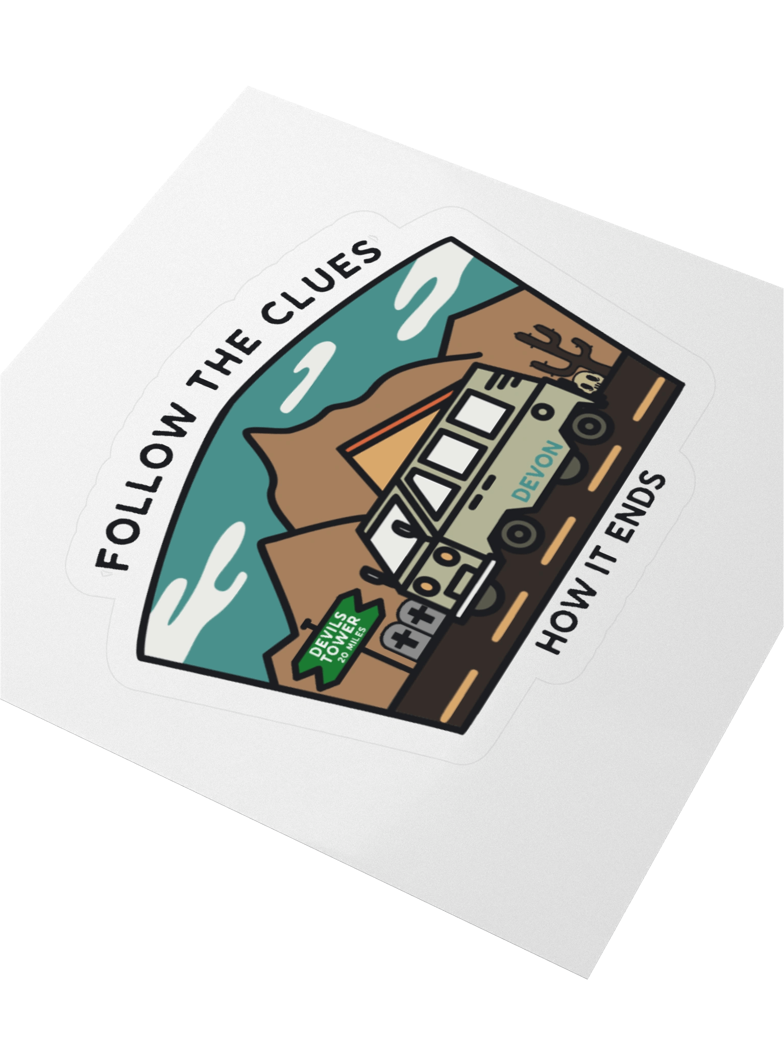 FOLLOW THE CLUES, Devon Sticker product image (3)