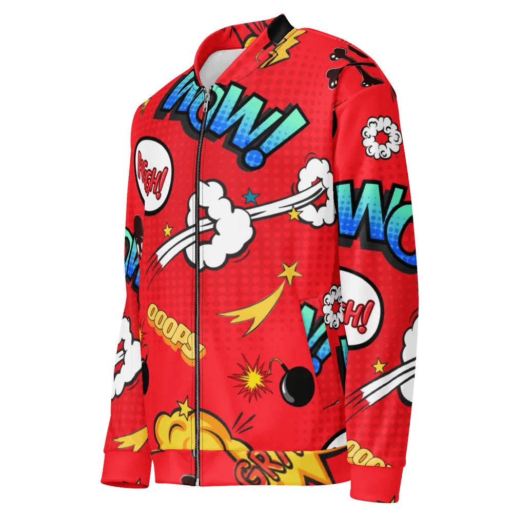 Red Comic Speech Bomer Jacket product image (3)
