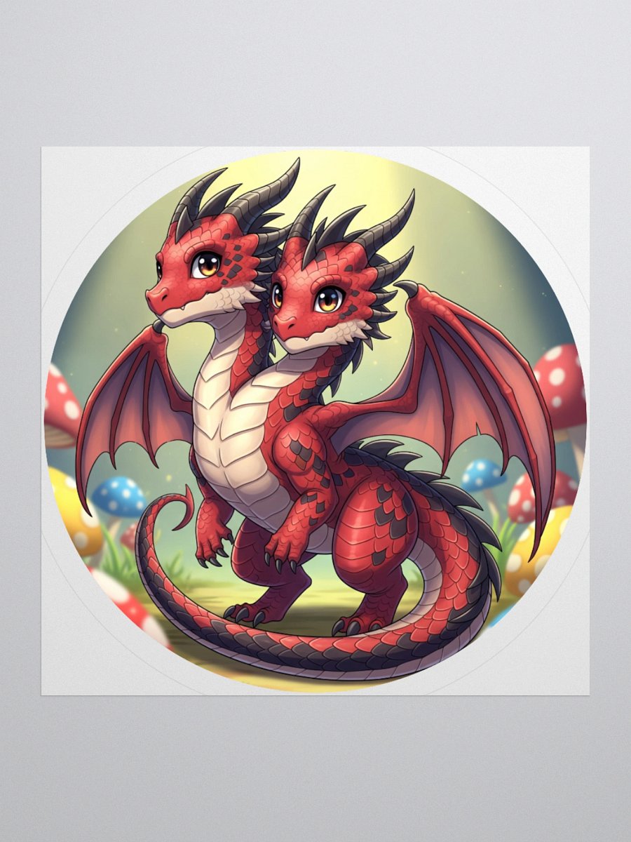 Cute dual headed baby dragon sticker! product image (1)