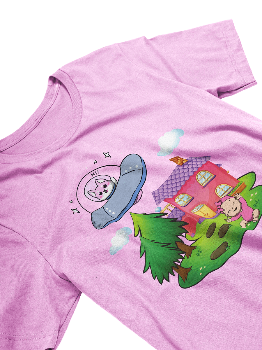 Funny Alien Cat UFO T-Shirt, Cartoon Space Encounter Tee, Gift for Cat Lovers & Pregnant Women, Unisex Shirt - Cat Lover Tee, Pregnancy Gift product image (8)