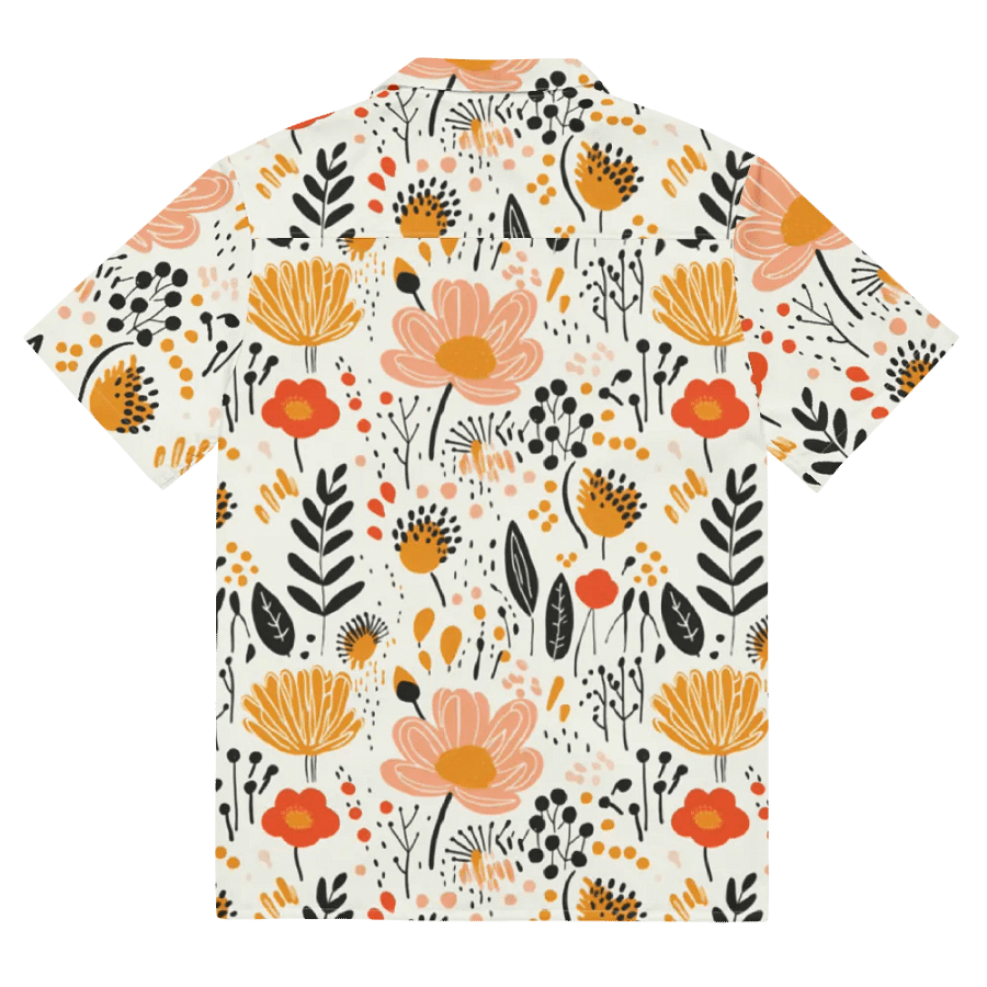 Retro Flowers Peach Hawaiian Shirt product image (11)
