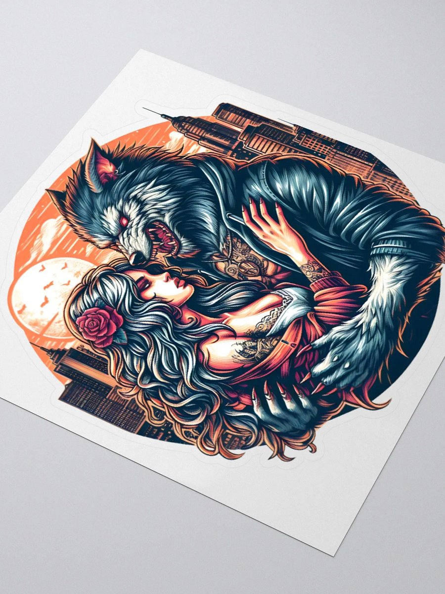 Urban Wolf Sticker-Orange moon product image (3)