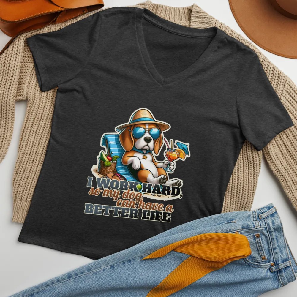 Work Hard - Beagle Beach - V-Neck product image (33)