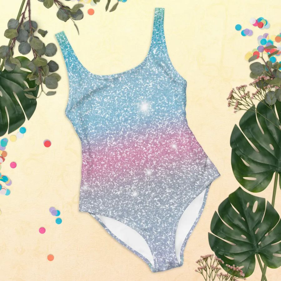 Glitter Unicorn Texture Design One Piece Swimsuit (4) product image (9)