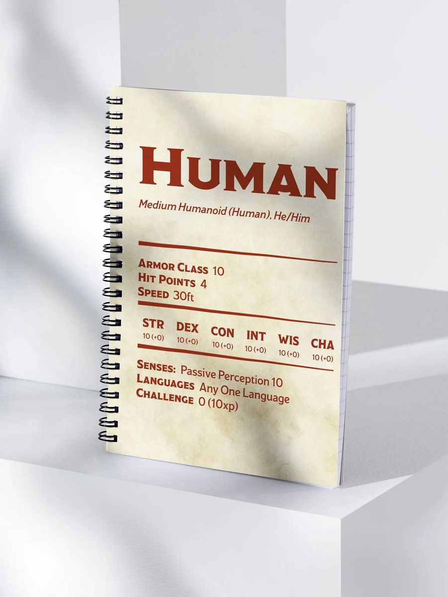 Human Statblock Notebook - He/Him product image (3)
