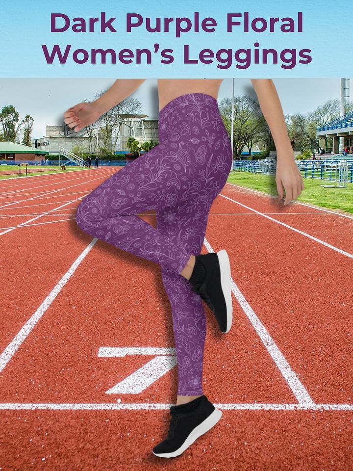 Dark Purple Floral Women's Leggings product image (1)