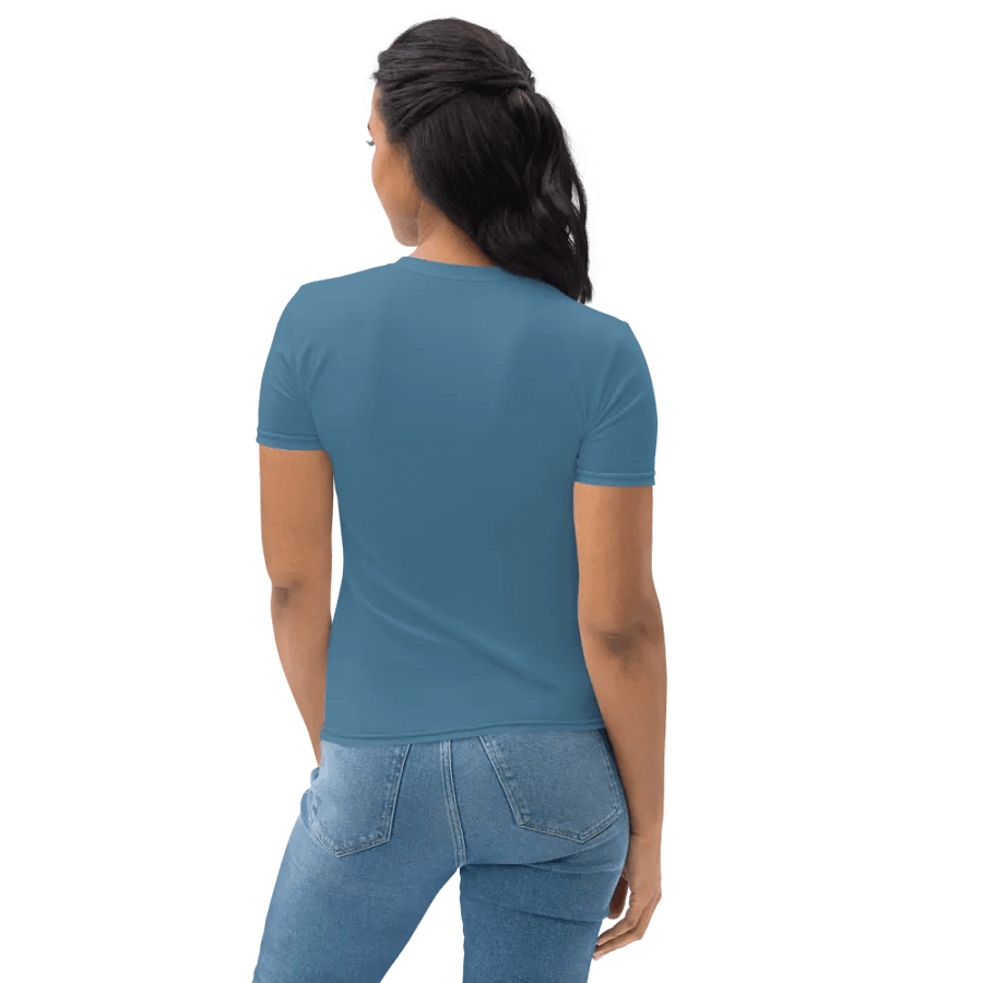 Plain Medium Blue True Summer Women's Crewneck Polyester Heavyweight Premium T-Shirt by Treasure Pie product image (8)