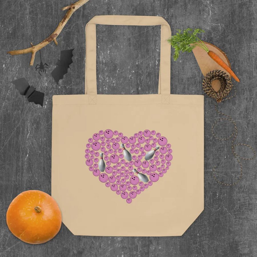 Heart Bowling Strike Eco Tote Bag product image (4)