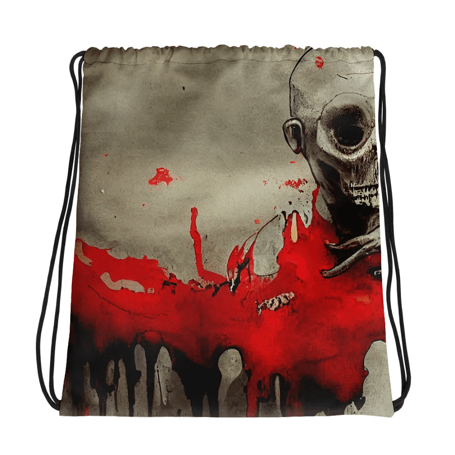 Haunting Skull All-Over Drawstring Bag product image (1)