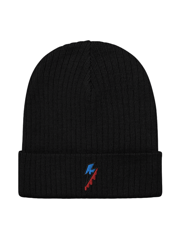 Embroidered Lightning Bolt - Ribbed Knit Beanie product image (1)