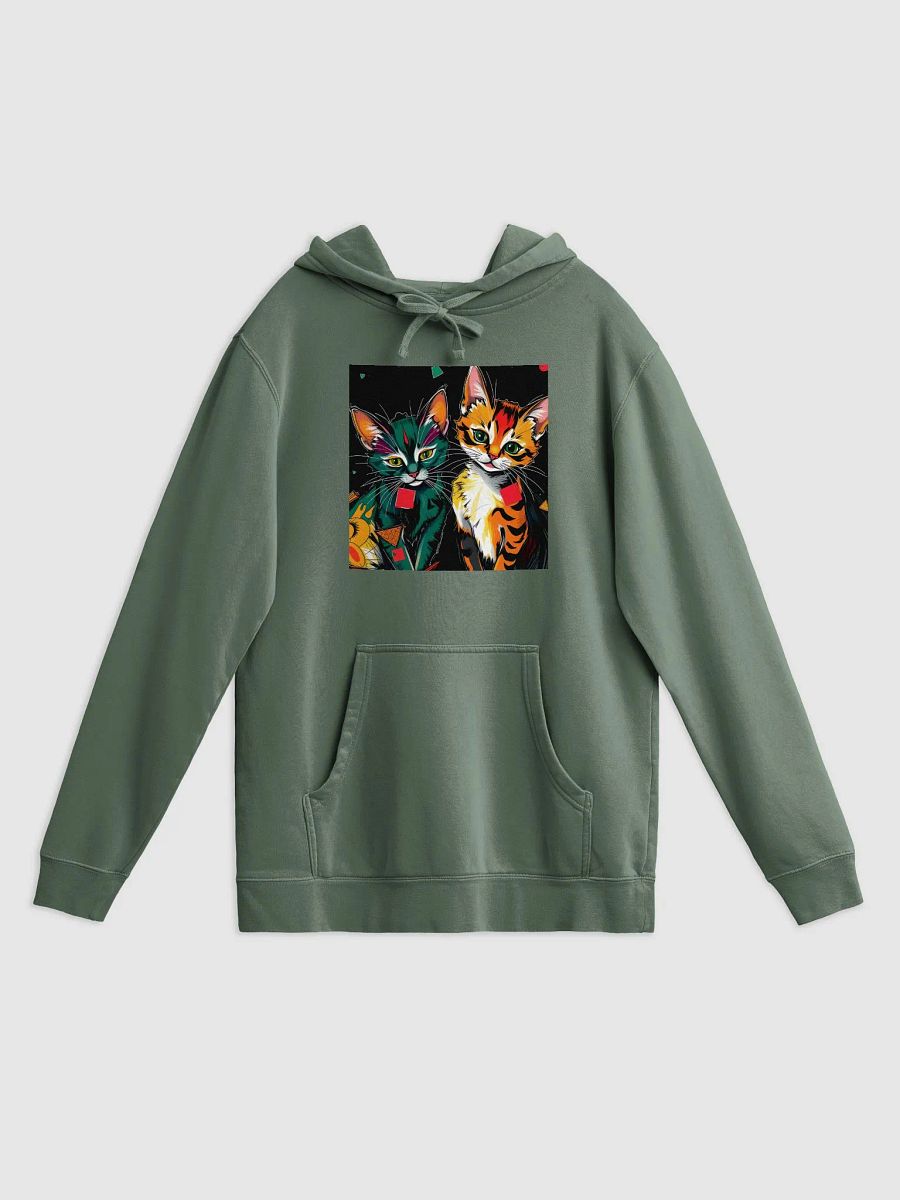Early 1900s neo impressionism x abstract kittens Vintage Washed Pigment-Dyed Hoodie Set product image (1)