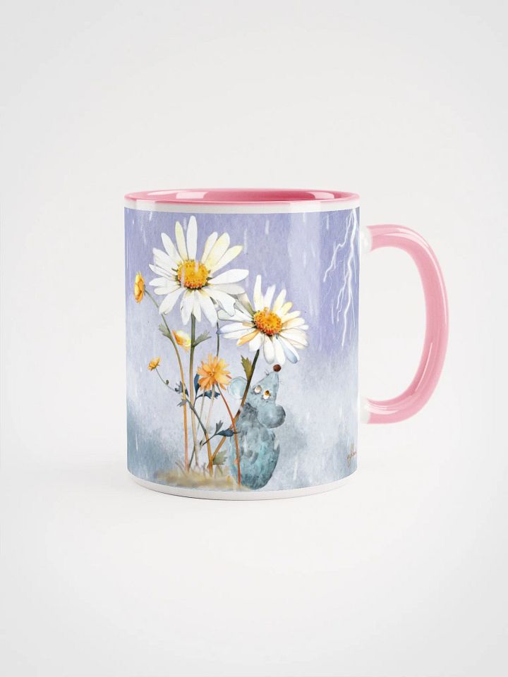 Passing Clouds: Weathering the Storm Ceramic Mug | 11oz & 15oz Nature-Inspired Coffee Mug | Whimsical Mouse & Cat Design product image (1)