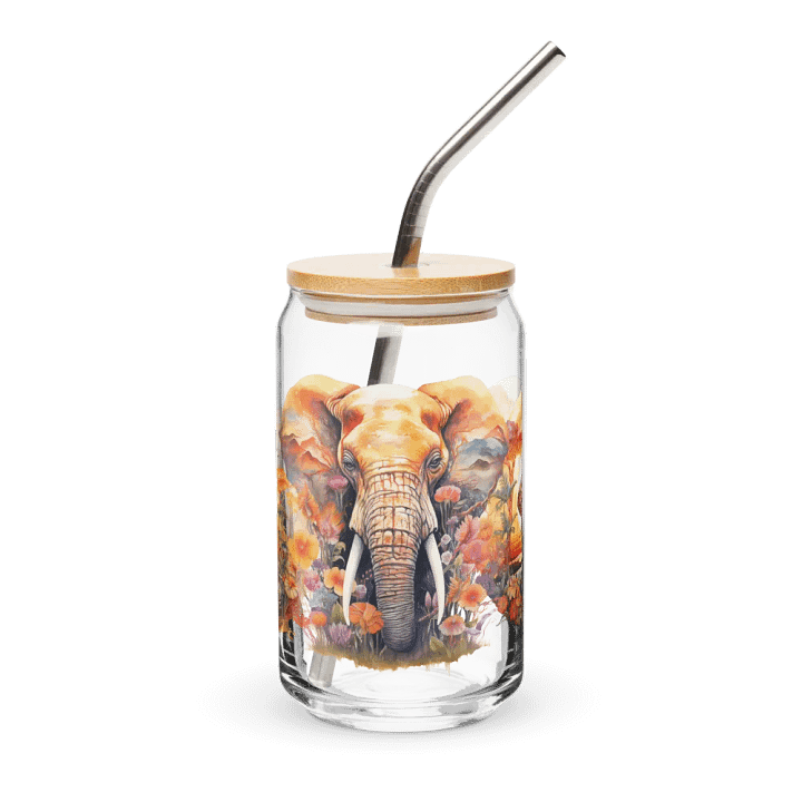 Elephant Elegance Can-Shaped Glass product image (1)