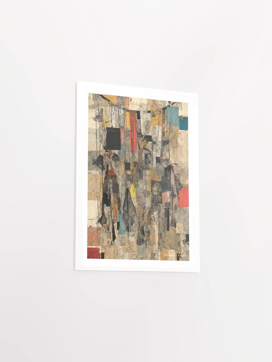 'By a Thread' By Edward Martin: Mixed Media Collage Print:Abstract Collage Earth Tones Poster product image (4)
