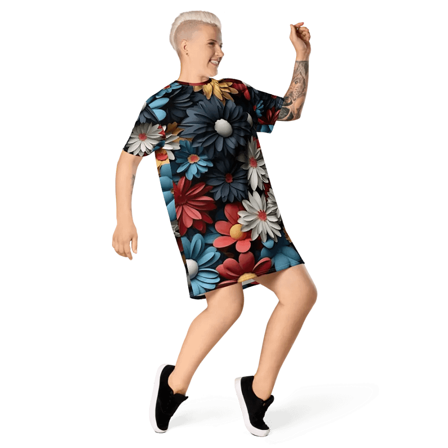 3D-Ditsy-Flowers-Seamless-Patterns T-shirt Dress - V1 product image (5)