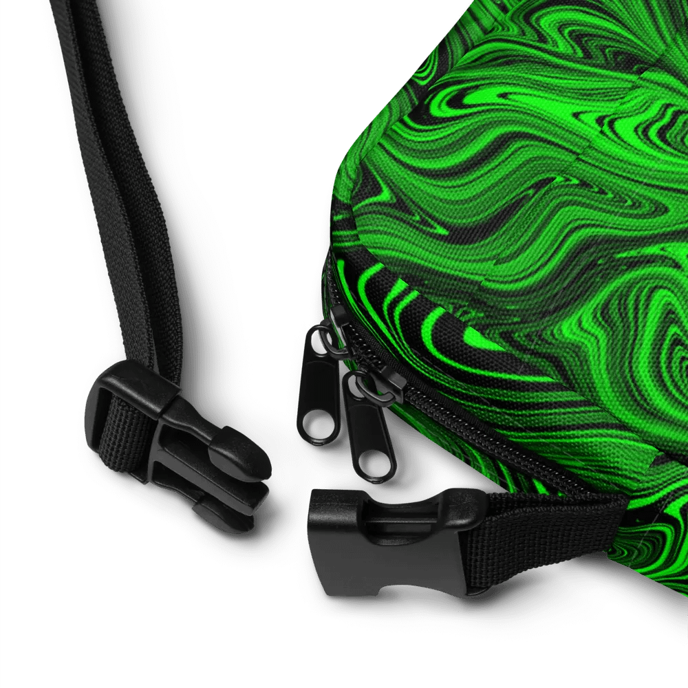 Utility Crossbody Bag - Green and Black Fluid Swirls product image (10)