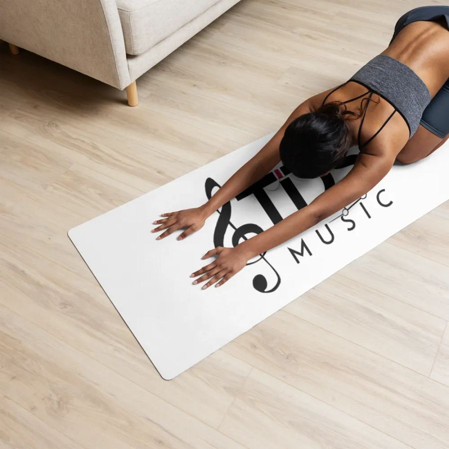 TDS Music White Rubber Yoga Mat with Unique Design - 24x68 inches product image (2)