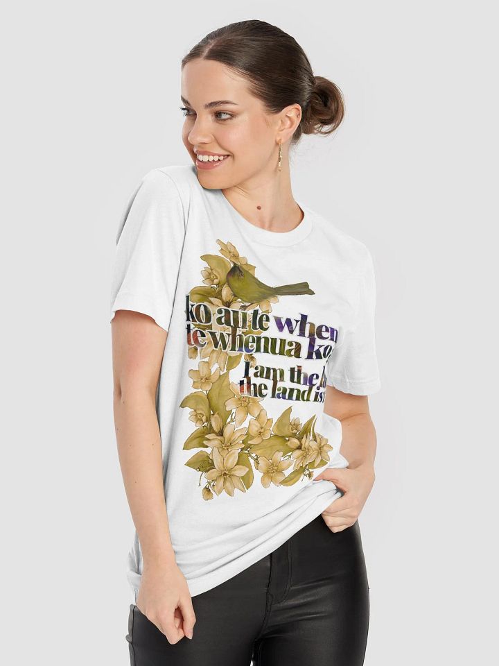 Unisex Korimako and Puawananga Flowers - ko au te whenua Decolonisation Aotearoa Tee product image (2)