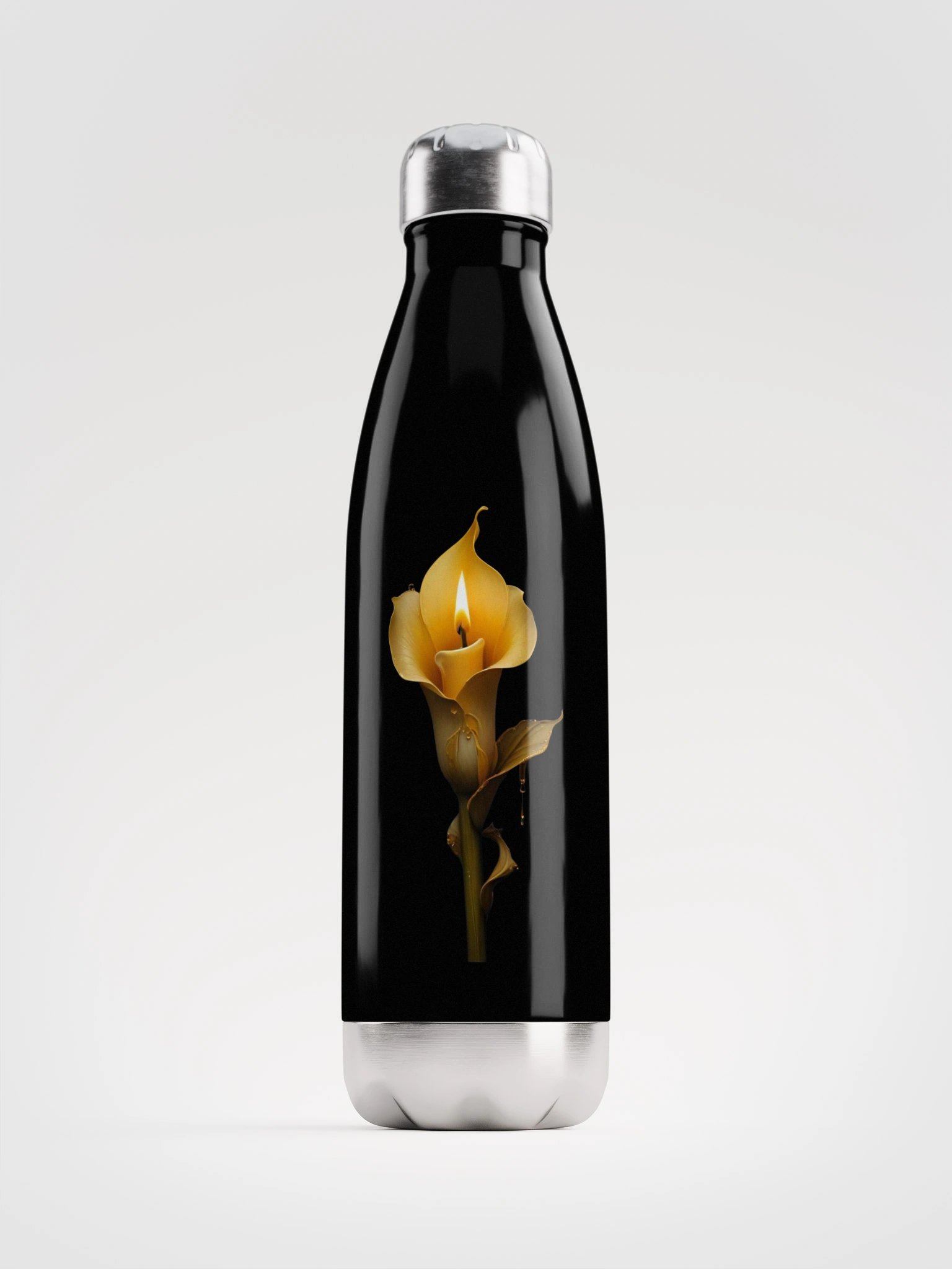 Calla Lily Flame Candle Stainless Steel Water Bottle product image (1)