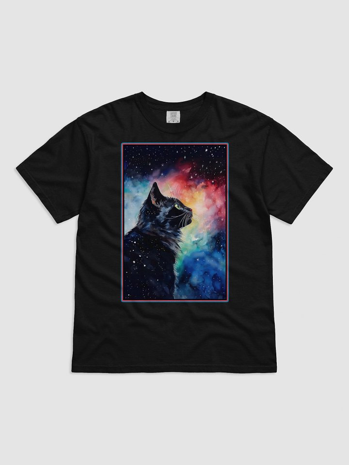Colorful Black Cat And Night Sky T-Shirt product image (2)
