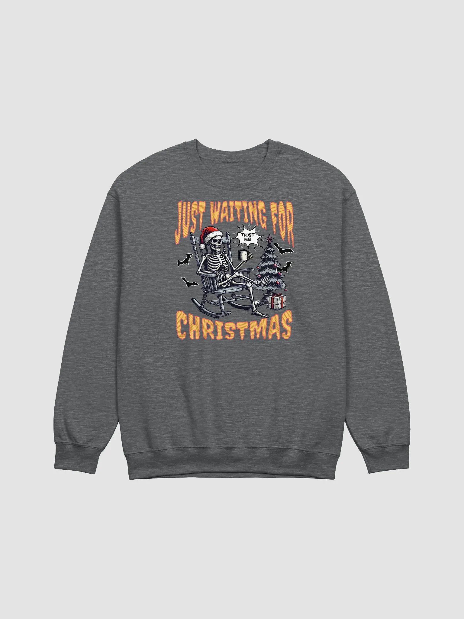 Just Waiting For Christmas Santa Skeleton Rocking Chair Sweatshirt product image (1)