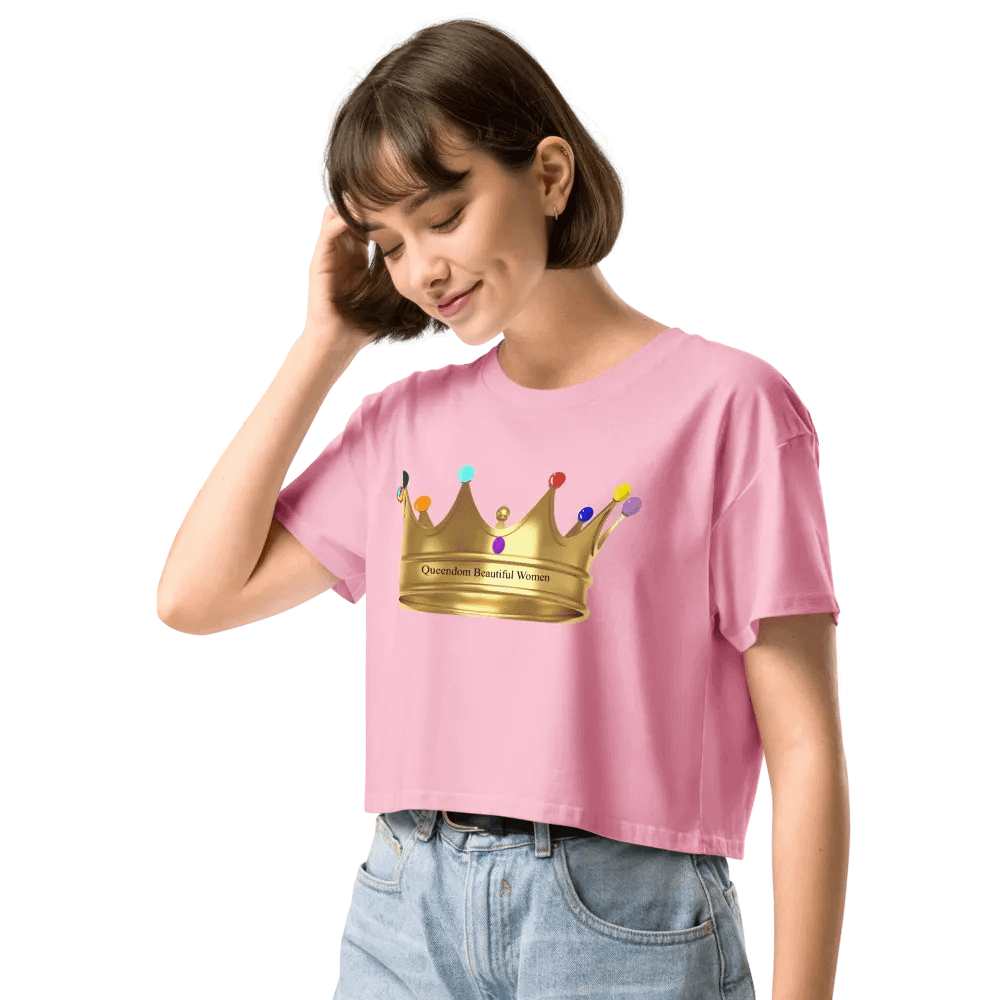 Queendom Beautiful Women Gemstone Crown Crop Top/Pink (TM) product image (2)