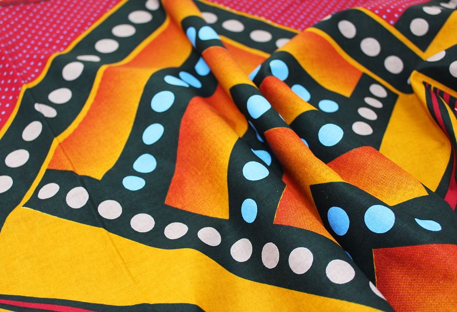 Scampolo Tessuto Wax Print - Design Geometrico - 90 cm x 114 cm - cod.585/B product image (3)
