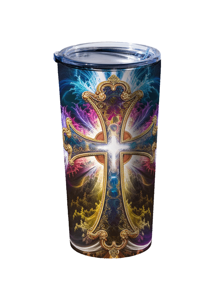 Lift Me Up Lord 3D Christian Cross Black Purple 20oz Stainless Steel Tumbler product image (2)