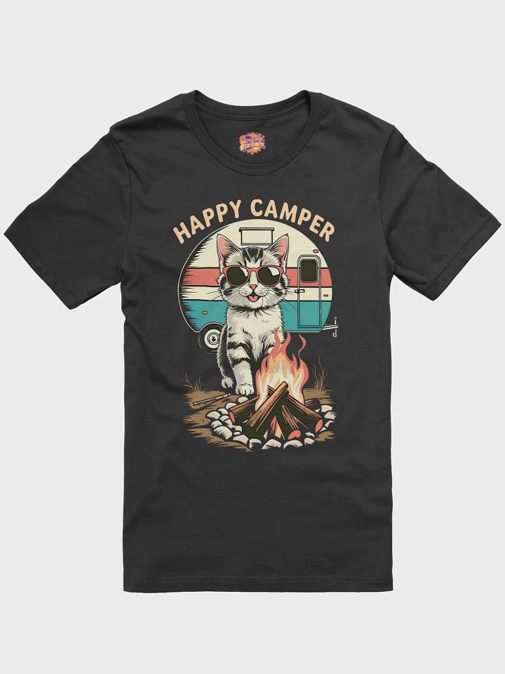 Retro Happy Camper cat T-Shirt product image (1)