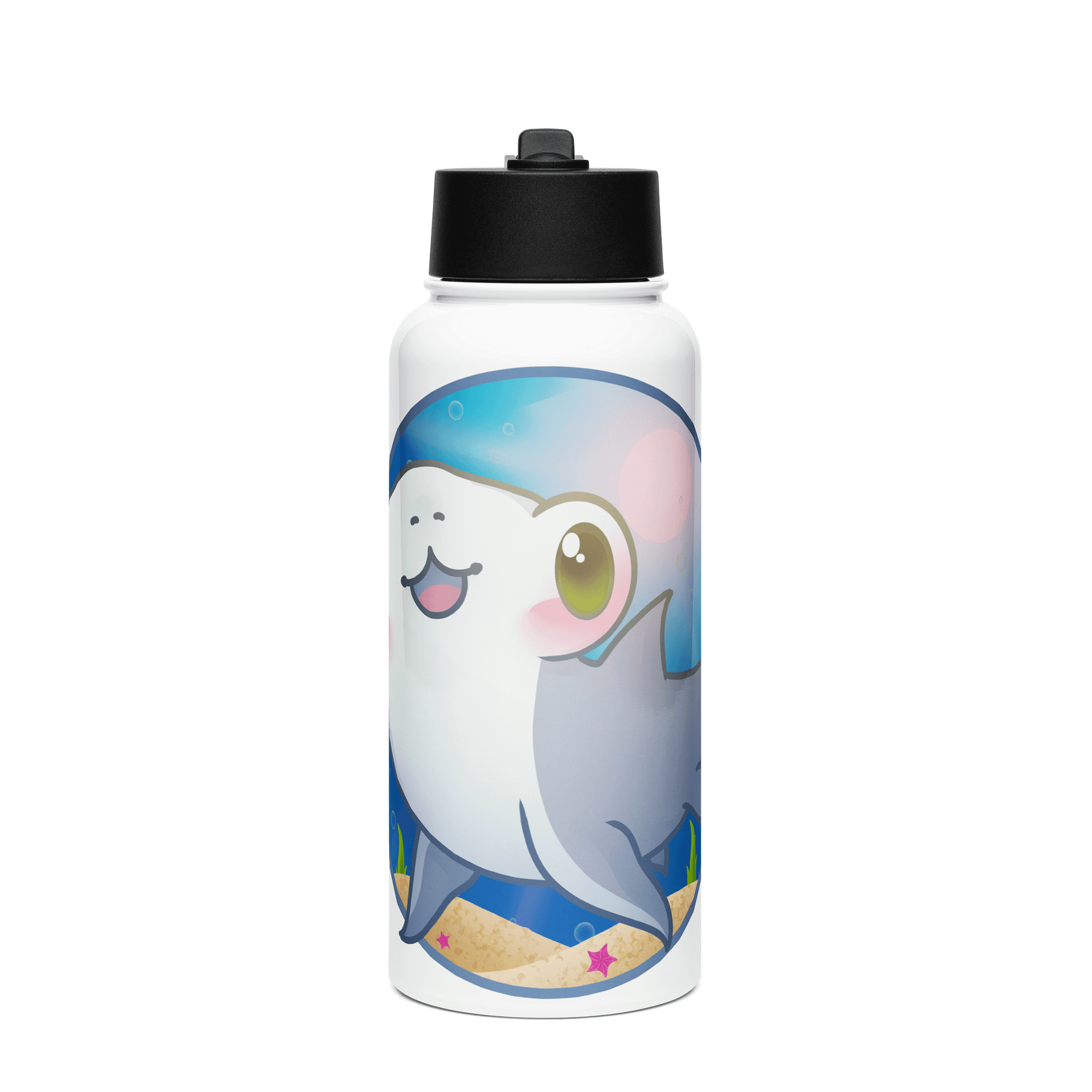 Smiley Shark Stainless Steel Water Bottle product image (1)