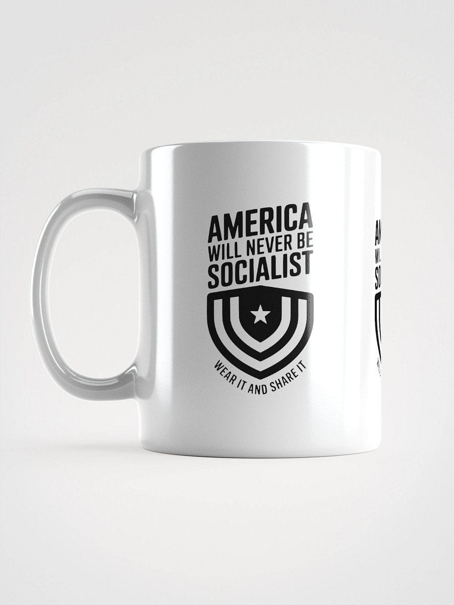 "America Will Never Be Socialist" Mug - Black Ink product image (6)
