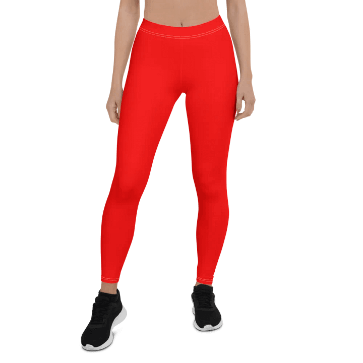 Plain Color Red Leggings product image (1)