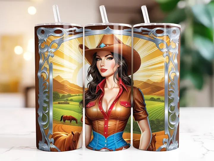 Beautiful Cowgirl 20 oz Skinny Stainless Steel Tumbler - v1 product image (2)