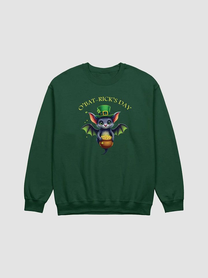 Cute St. Patrick’s Day Bat crewneck sweatshirt – O’Bat-Rick’s Day Funny Irish Design product image (4)