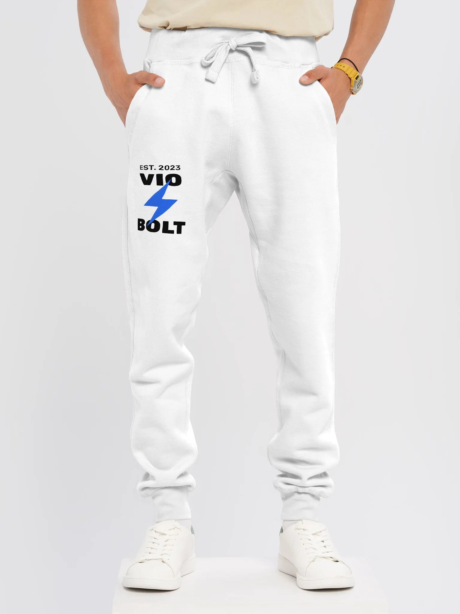 White VioBolt joggers product image (3)
