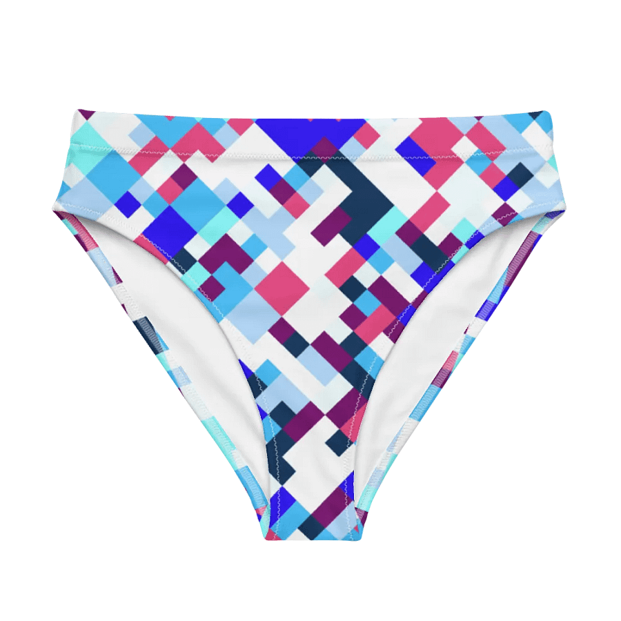 Colorful Mosaic Pattern Design High Waisted Bikini Bottom - v1 product image (5)