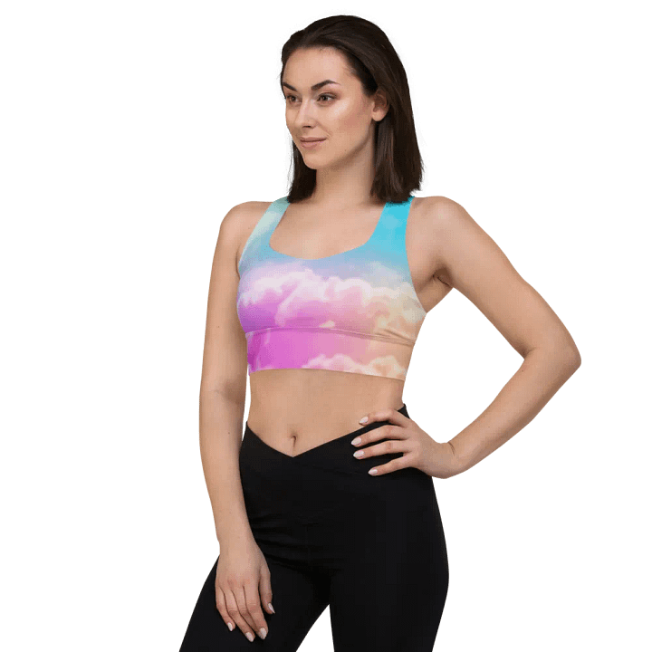 Blur cloud rainbow Design Longline Sports Bra - v7 product image (1)