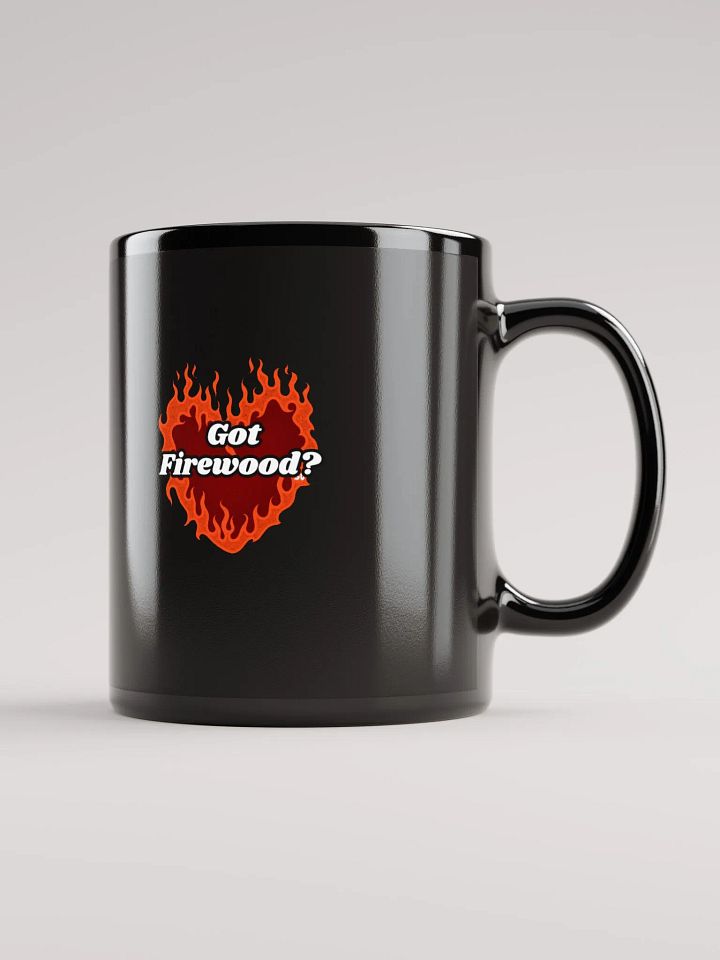Flaming Heart - Got Firewood? | Black Glossy Mug product image (1)