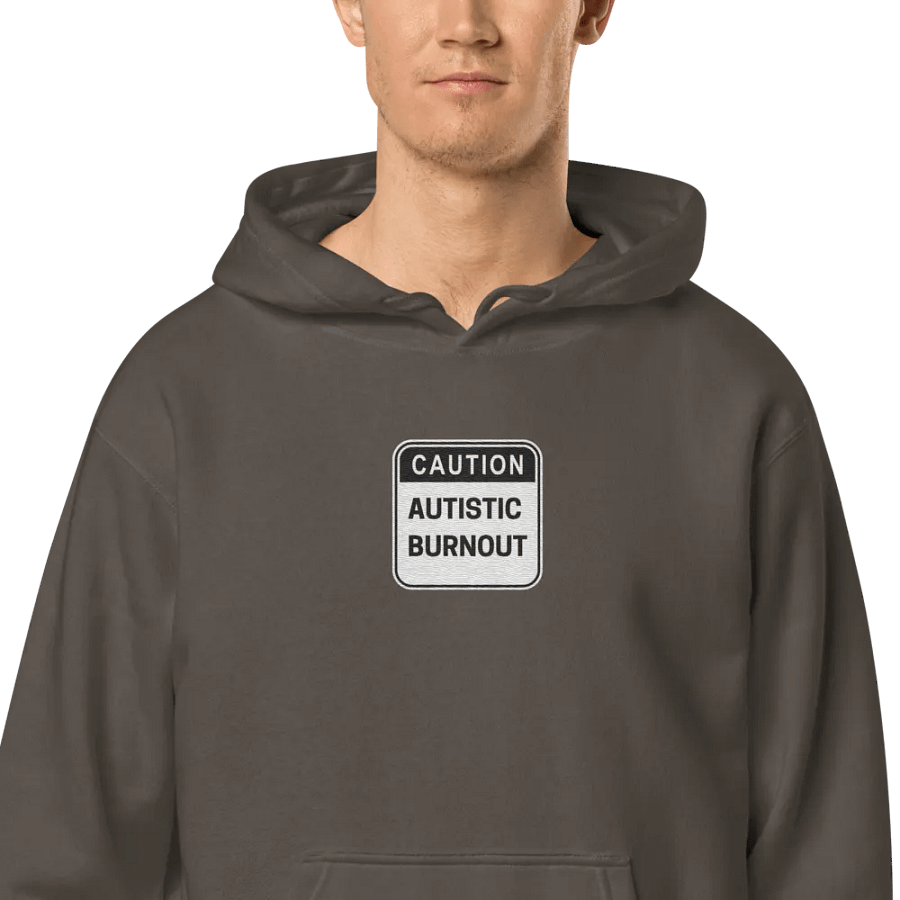 CAUTION: ASD BURNOUT embroidered pigment hoodie (B&W design) product image (2)