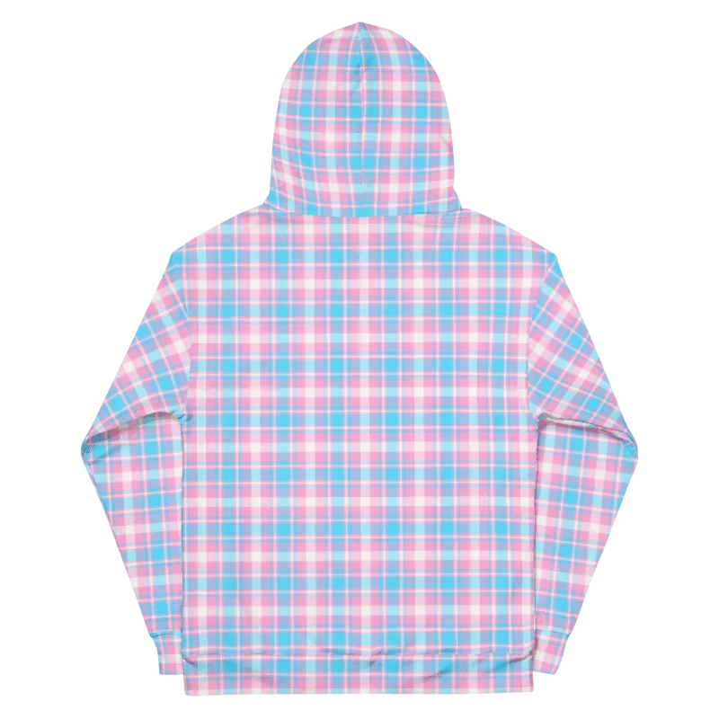 Baby Blue, Pink, and White Plaid Hoodie product image (7)