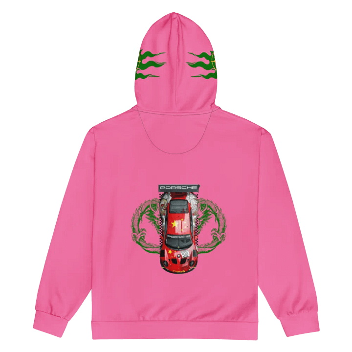Green-pink Dragon 4 Zip Hoodie product image (2)