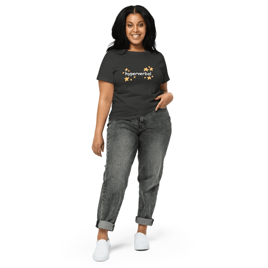hyperverbal (comic sans and stars) printed waist-length tee product image (4)