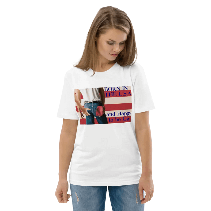 BORN IN THE U.S.A. MEME GAY PRIDE FUNNY SHIRT product image (6)