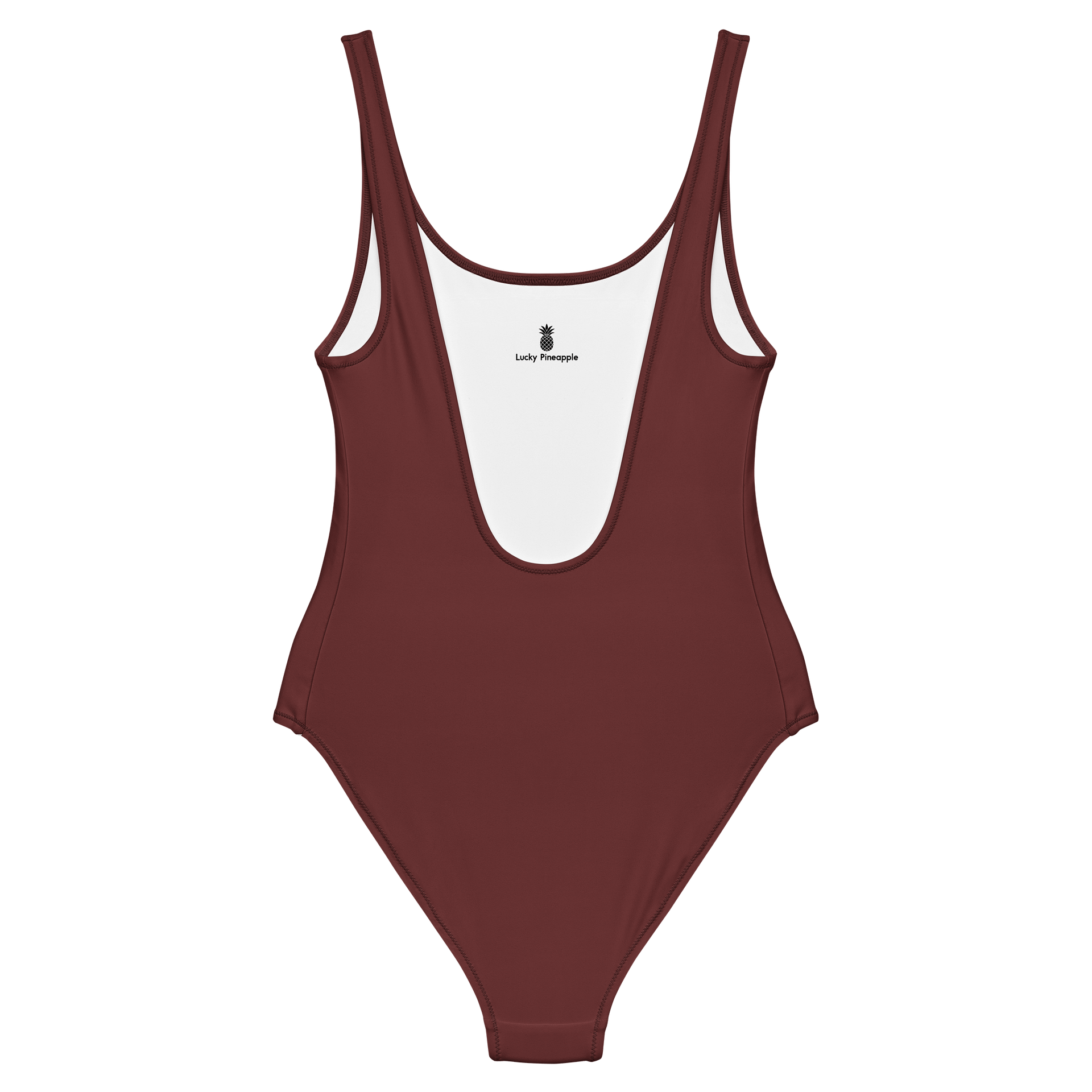 Auburn Red Brown Solid Color Retro Inspired Women's One Piece Swimsuit product image (2)